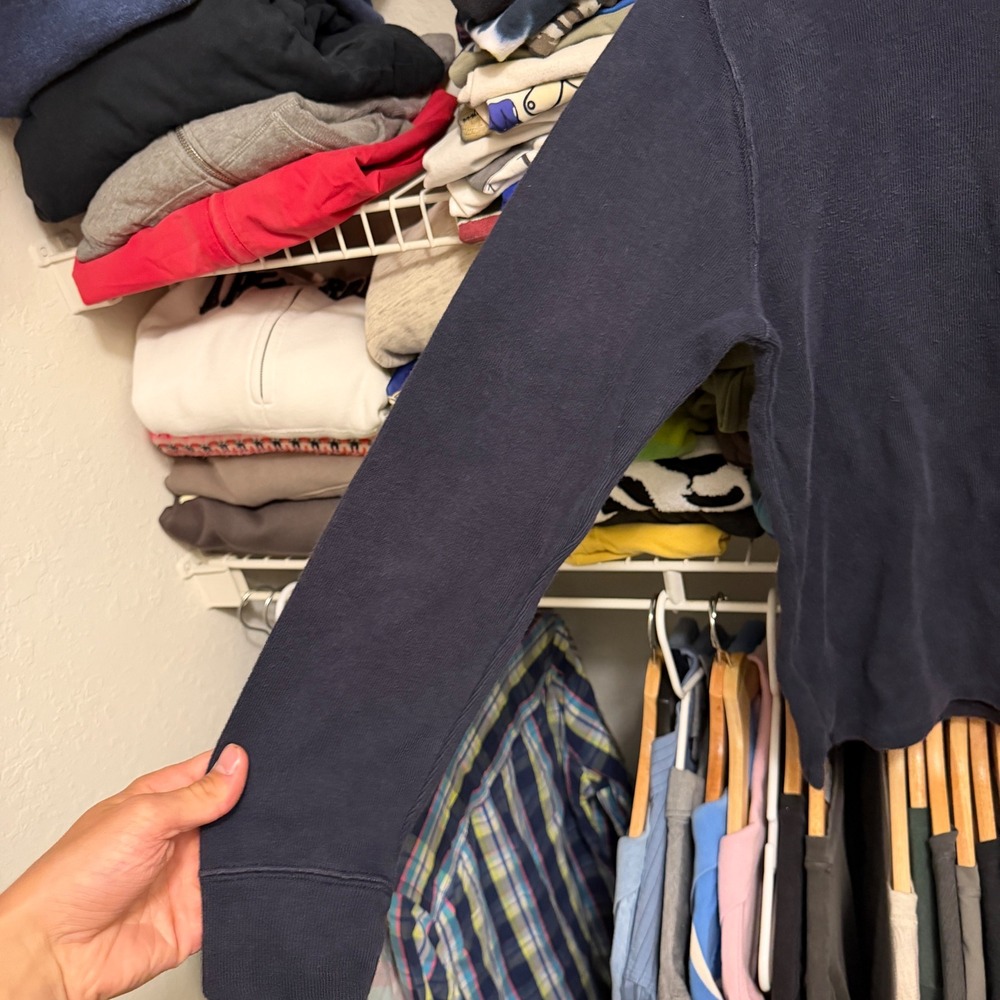 Polo Ralph Lauren Quarter Zip Boys XL Navy Blue Pullover Sweater Ribbed Cotton - Picture 6 of 9